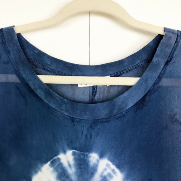 LACAUSA Dad's Shirt Dress Indigo Tie Dye Maxi S - Picture 2 of 6